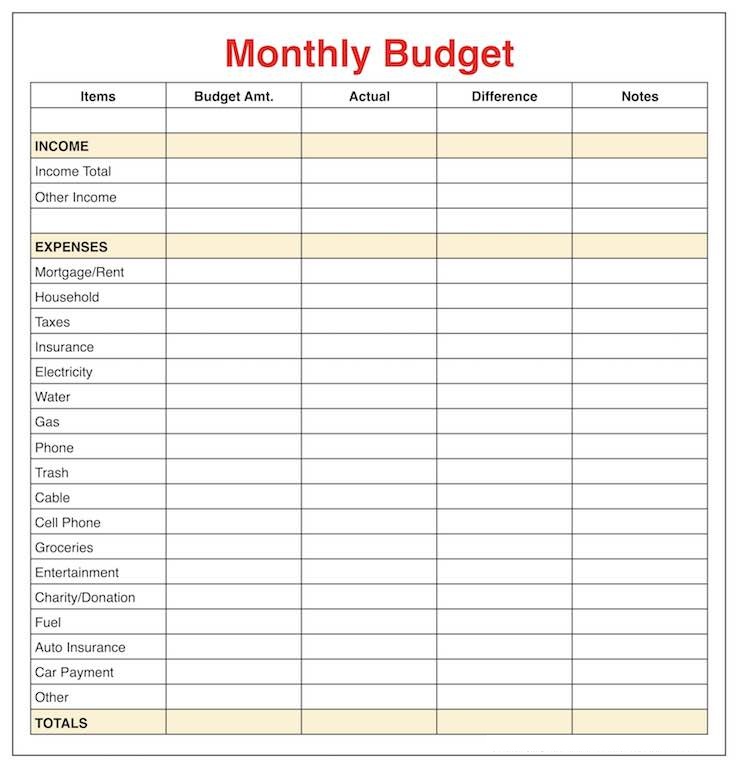 printable monthly budget calendar